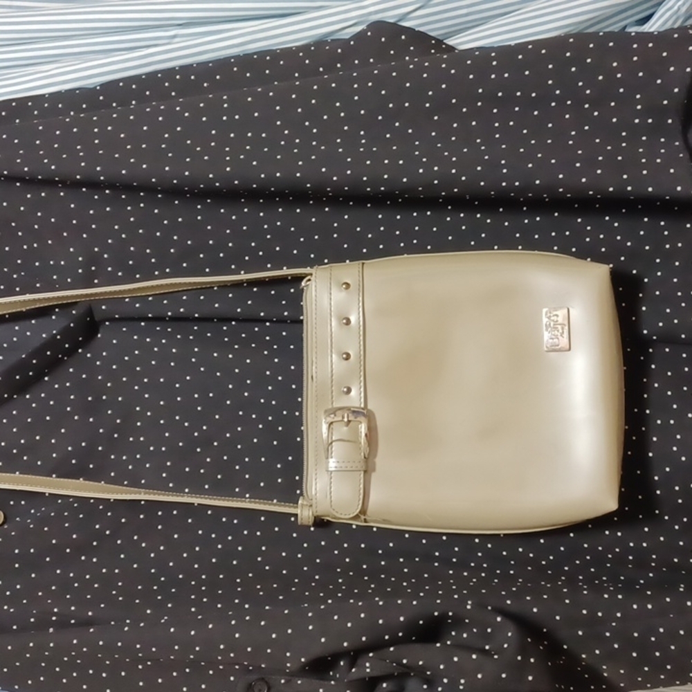 Beijo Ladies Purse In A Beautiful Platinum Color 8 By 9 In. + 48 Shoulder